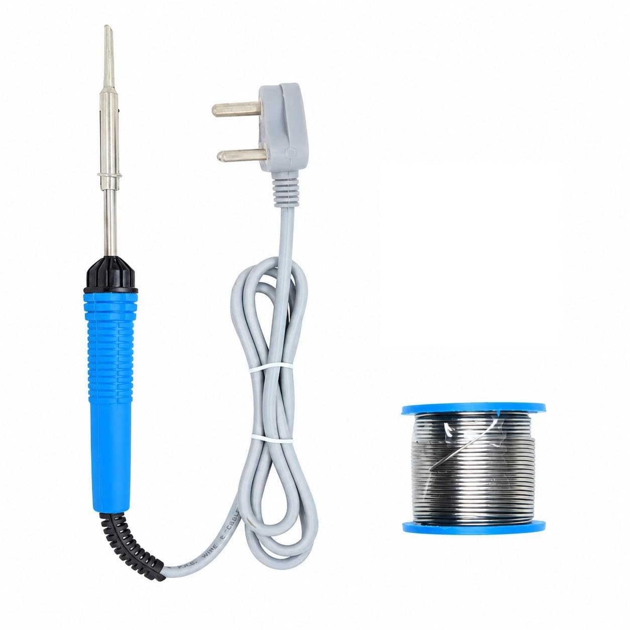 hillgrove electronic 3in1 mobile soldering iron equipment tool machine combo kit set with flux paste and wire 25 w simple (flat tip)
