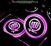 2pcs LED Car Cup Holder Lights for Buick, 7 Colors Changing USB Charging Mat Luminescent Cup Pad, LED Interior Atmosphere Lamp