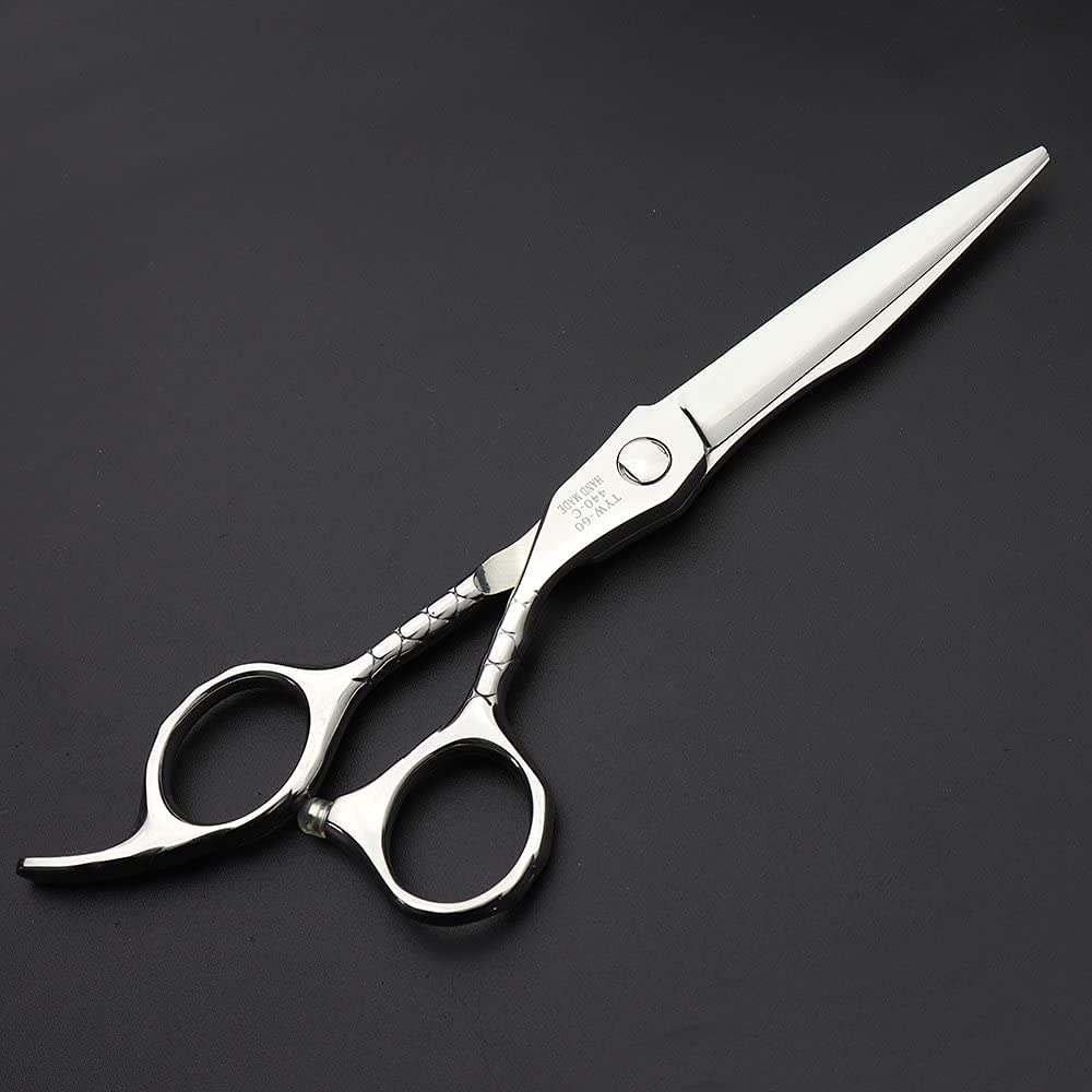 Colección de herramientas profesionales de estilismo de peluqueros en el estudio de peluquería 440c de Japón moda 6 'tijeras de corte de pelo y tijeras eficientes (Corte plano de 6 pulgadas-A)