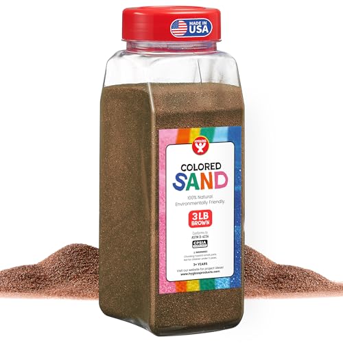 Image of Hygloss Colored Sand for Crafts - 3 lb Bottle, Brown - Vibrant Colorful Fine Sensory Play Sand Art Kits for Kids - Classroom Activities for Children 3 4 5 6 7 8 9 10 11 12 - Safe for Ages 3+