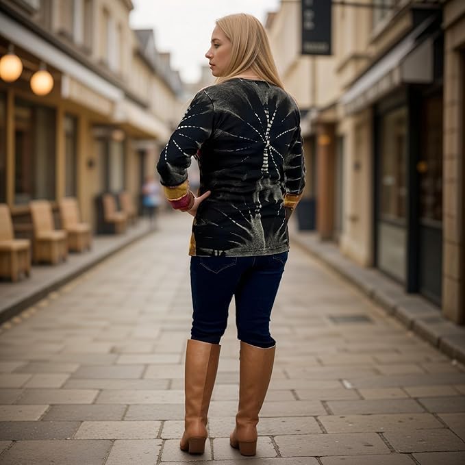 Agan Traders 2026 Tank Tops for Women - Cotton Patched Tie Dye Ladies Summer Tops - Boho Long Sleeve Women's Blouses - Image 4