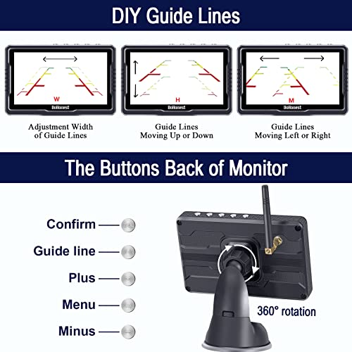 DoHonest Wireless Backup Camera Magnetic: Scratch-Proof Truck Trailer Hitch Rear View Camera HD 1080P No Wiring No Drilling Rechargeable 5 Inch Monitor System for Car RV Camper -V35 - Image 6