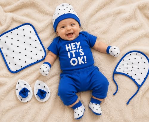 Image of T2F 13 Pcs Newborn Baby Girl /Boy Gift Set, Premium Pink /Blue 100% Cotton Baby Clothing Gift Box with Bodysuit, T-Shirt, Cap, Mittens, Booties, Bib, Pants, Shorts, Towel & Wash Cloths