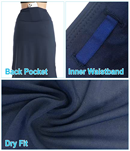 Cityoung Skirted Leggings For Women Dressy Skirt With Leggings Attached Workout Modest Swim Skirts With Capri With Pockets L Ny Navy #TOP3