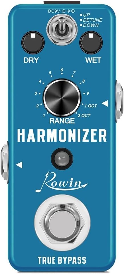 Guitar Harmonizer Effect Pedal by Rowin, Featuring Polyphonic Voice Shifting and True Bypass Technology
