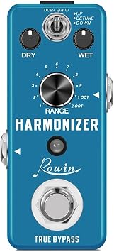 Guitar Harmonizer Effect Pedal by Rowin, Featuring Polyphonic Voice Shifting and True Bypass Technology