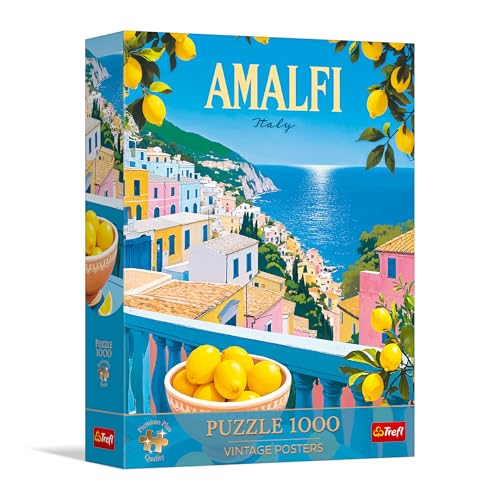 Trefl Amalfi, Italia - Rompecabezas de 1000 piezas 26.7x18.9 pulgadas | Calidad Premium Plus: Póster Vintage, Serie Motivos Atemporales, 14+ miniatura 1