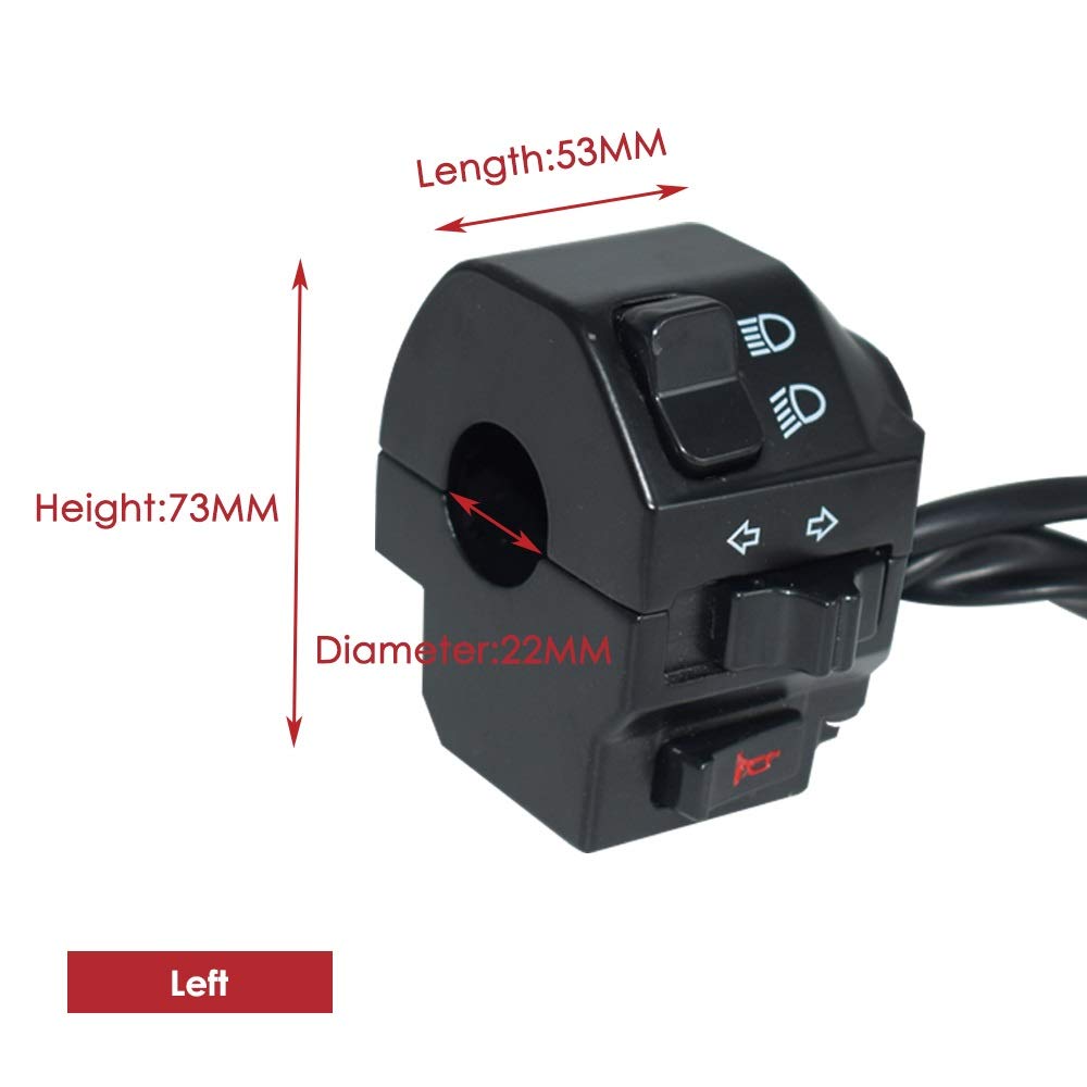 7/8 "22mm Uchwyt Motocyklowy Przełączniki Na Kierownicy Róg Kierunkowskaz Reflektor Światło Przeciwmgielne Rozrusznik Elektryczny Kierownica Włącznik kierownicy przycisk motocykla moto przełą