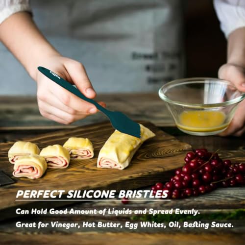 Image of Walfos 600℉ Heat Resistasnt Basting Brush, BPA Free Silicone Pastry Brushes for Cooking, Spread Oil Butter Sauce for Baking Kitchen BBQ Grill, Dishwasher Safe, 2 Size (Large and Samll)