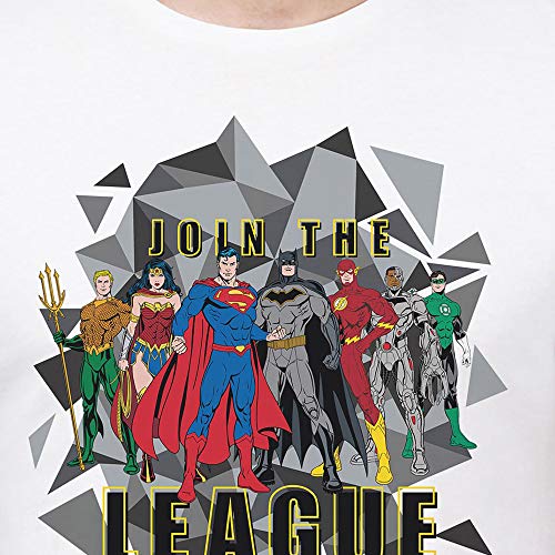 Image of Free Authority Justice League Printed Regular Fit White Cotton Men's T-Shirt
