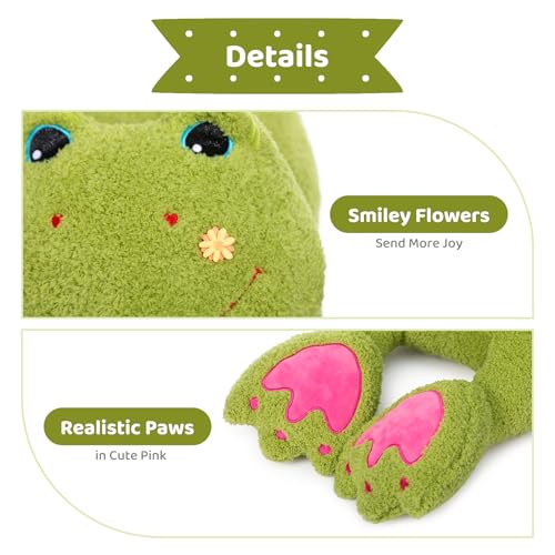 BEJOY Giant Frog Teddy Plüschtiere, Riesige Frosch Stofftier, Flauschiger Plüsch-Frosch Süßes Plüschspielzeug für Kinder Freundin Familie, Liebesgeschenke 95cm