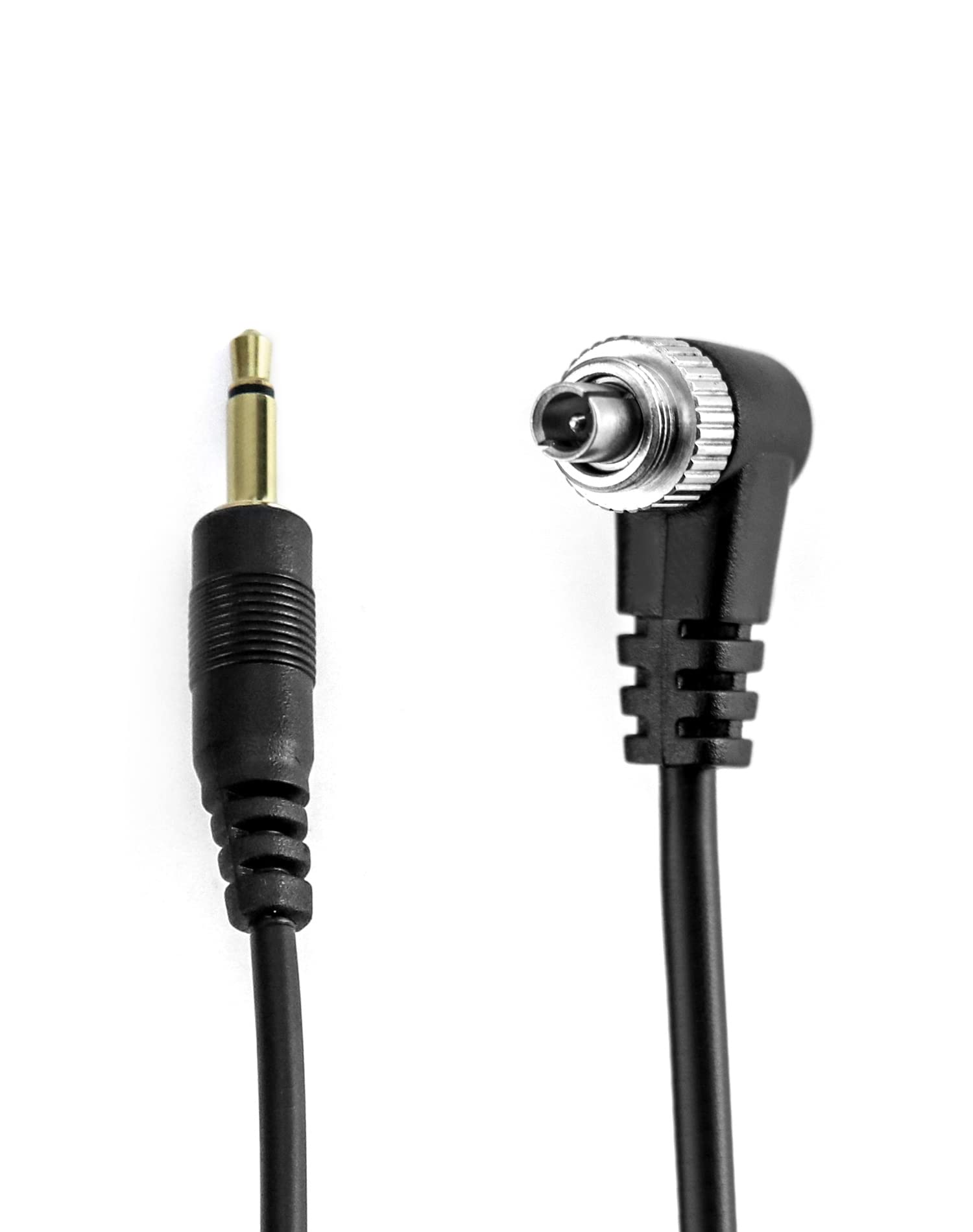 QWORK® Kabel do synchronizacji Flash PC 3.5mm Jack 30cm-105cm Kabel spiralny, kompatybilny z Nikon Canon