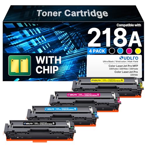 218A Toner (with Chip) Compatible for HP 218A Toner Cartridges 4 Pack...