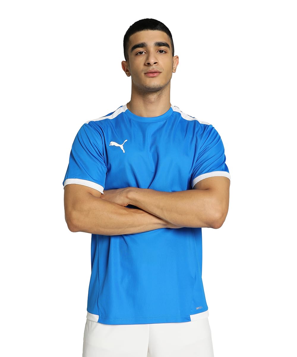 PUMA Mens Teamliga Jersey Shirt, Electric Blue Lemonade/White, 3XL EU