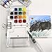 Mini Watercolor Paint Set of 28 Pcs Total, 15 Grid Clear Palettes Pocket Watercolor Kit with Paint, Brush, Sketchbook & Copper Clip, Watercolor Travel Kit for Kids Adults Beginners(15 Grid Clear)