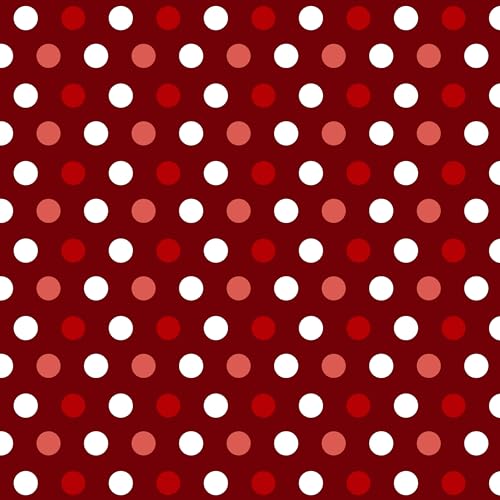 Singer tissu coton imprimé 100% coton 1 verge, pois rouge et blanc