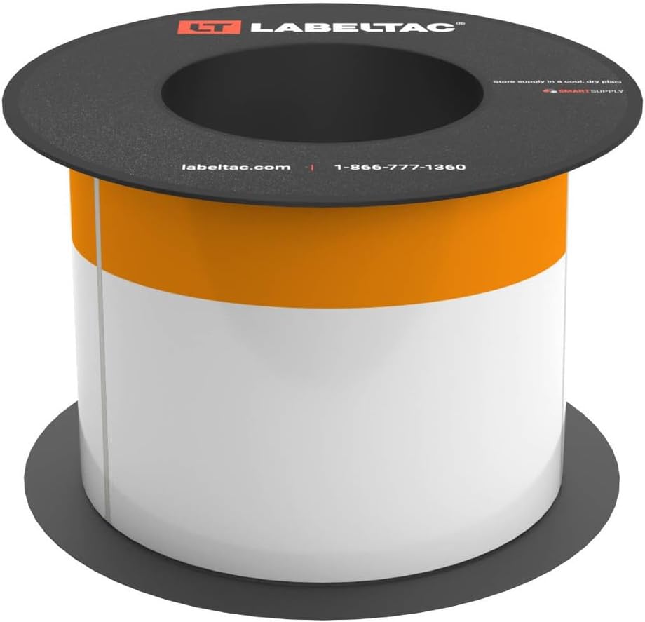 LabelTac Pre-Printed Vinyl Orange Header Label Supply for LabelTac 9 Printers, Perforated & Self-Adhesive Used for Arc Flash, Safety Signs, and More (200 PCS, 4in x 6in)