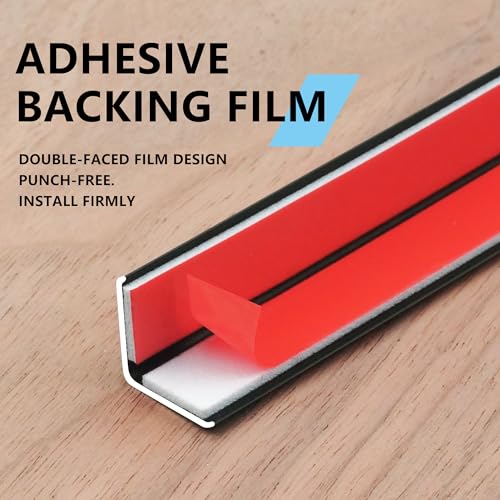 Image of 10pcs 48 inch L*0.59 inch W Aluminum Self-Adhesive Wall Corner Protectors, Wall Furniture Bumper, Safety Baby Proofing Corner Cushion Table Edge，Wide Coverage and Easy to Install - Black