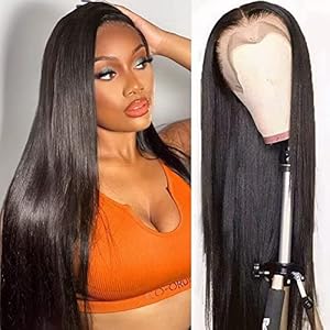 13×4 Straight Lace Front Wigs Human Hair for Black Women Pelucas Mujer Pelo Natural Humano Pelucas Cabello Natural Pelucas de Pelo Humano Color Negro Natural 16 Pulgadas