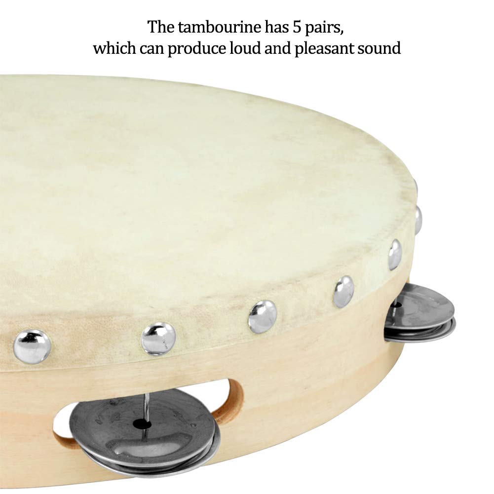 Tambourin Bois Percussion Tambourin à Main En Bois - 2 Tailles (6