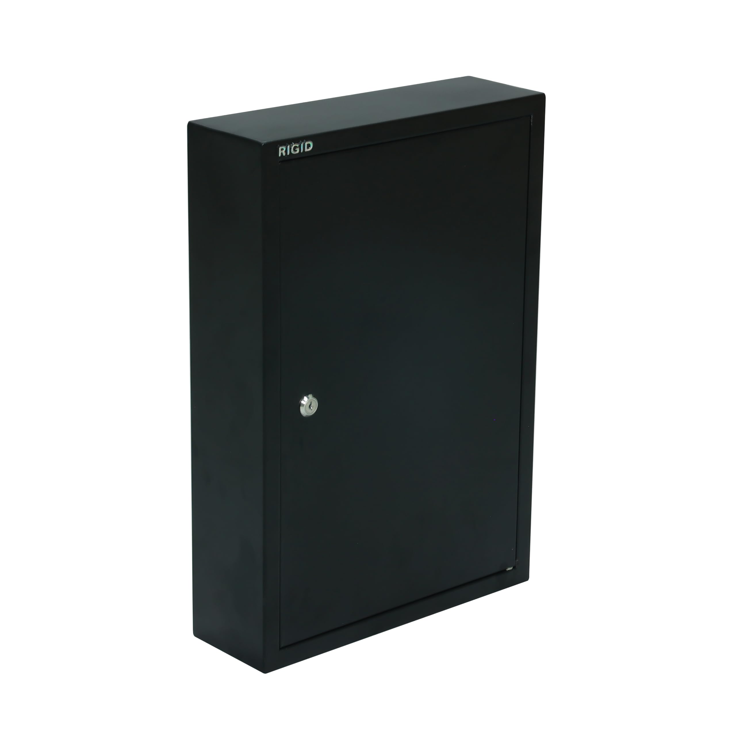 RIGID Key Box | Wall Mounted Key Cabinet with Dual Key Lock | Secure Steel Key Storage Organizer for Home, Office, Garage, Entryway (Black, 12D x 38W x 55H CM)