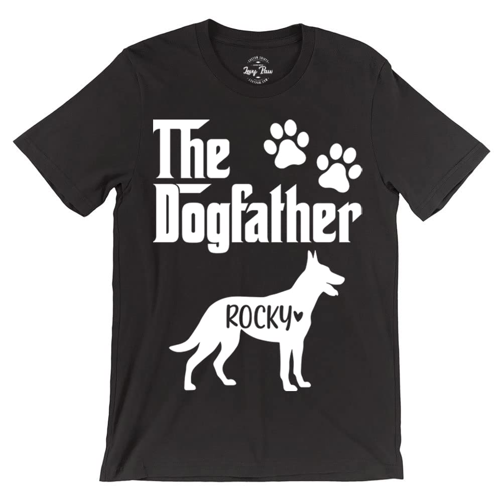 LEVY PAWLEVY PAW Personalized The Dog Father T-Shirt Belgian Malinois Dad  Shirts for Men Belgian Malinois Gifts for Belgian Malinois Lovers