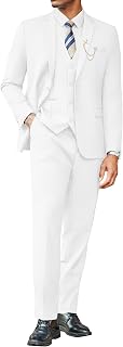 Men's 3 Pieces Suits Classic Fit 2 Buttons Dress Suit Set Wedding Business Dinner Prom Jacket Vest Pants
