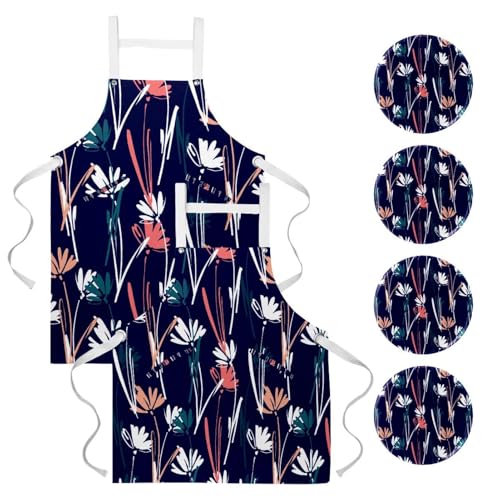 Tablier de serveuse et cuisine lot de 2 avec broches pour restaurant et bistrot