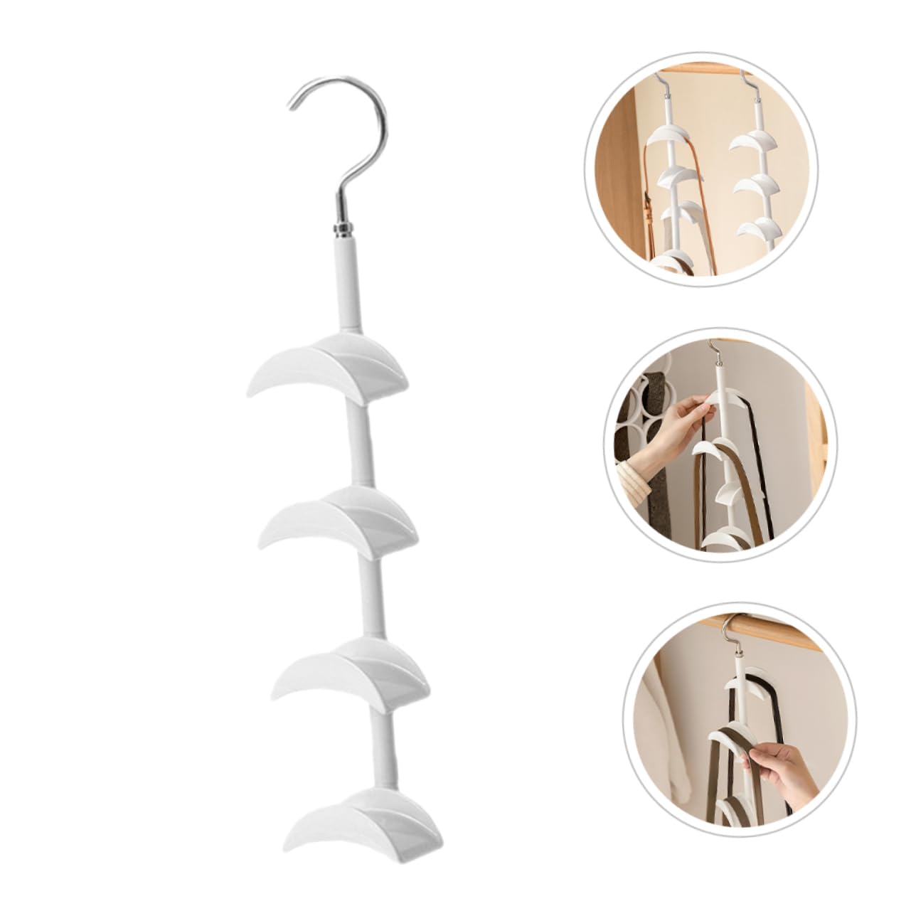 Cabilock 3 Piezas Organizador Colgante Multifuncional para Bolsos y Bufandas con Gancho de Grados para Almacenamiento Armario para Accesorios y Ropa