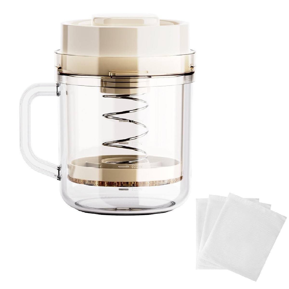 Lomonmen Yogurt Strainer and Filter, Greek Yogurt Maker with Reusable Cloth, Transparent