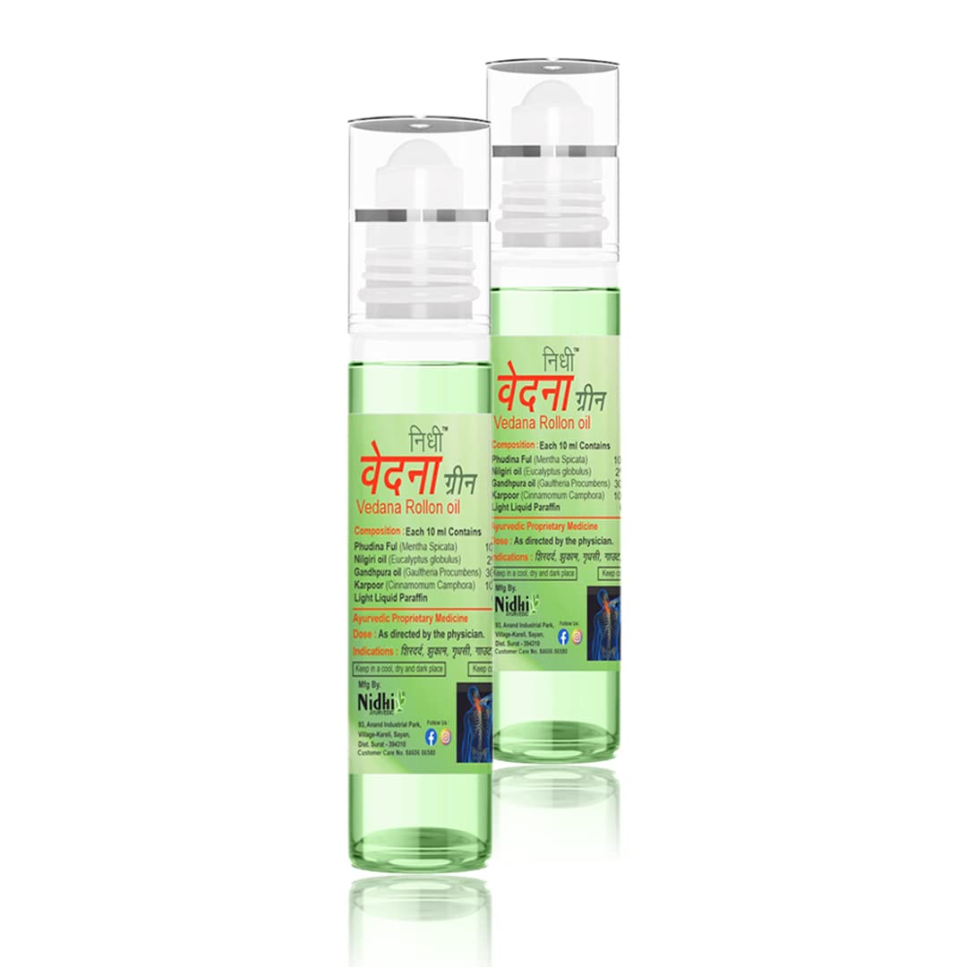 Nidhi Vedana Green (20ml) Suitable for Back Pain, Muscle Pain, Joint Pain, Knee Pain | 100% Ayurvedic Formula | Suitable for Sports & Gym related injuries (B09XTZD56F) Amazon Price History, Amazon Price Tracker