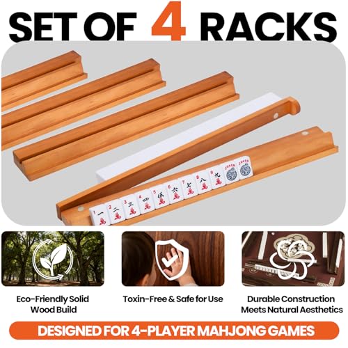Set 4 Racks de Madera Cereza para Mahjong 17.5 Pulgadas miniatura 5