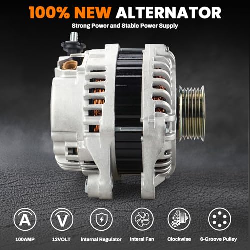 Image of 20288N Alternator 12V 100A Compatible with Mazda CX-5 2013-2019 /2022-2023, 3 2014-2018, 6 2014-2021, CX-3 2016-2021, MX-5 Miata & Toyota Yaris, Yaris iA & Scion iA, PEDD18300 A005TJ0591