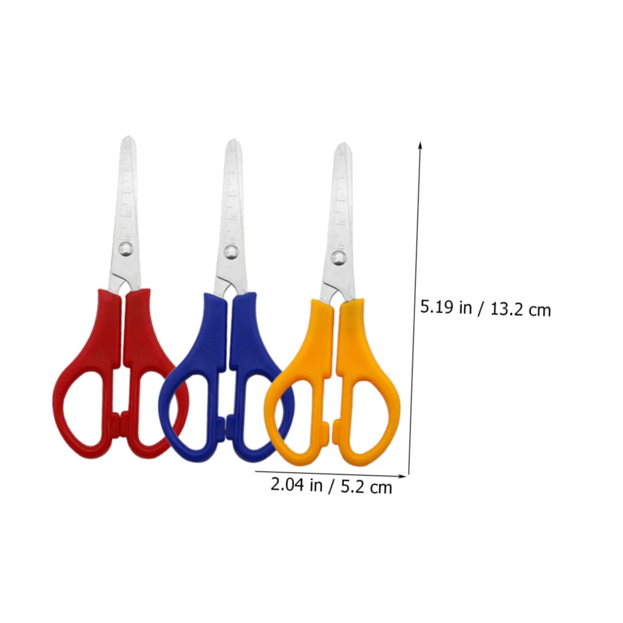 Housoutil 36 Pièces Ciseaux Ronds pour Étudiants Ciseaux Multifonctions de Bureau et Diy avec Échelle Accessoires de Couture et Couleurs Aléatoires Couleur Aléatoire