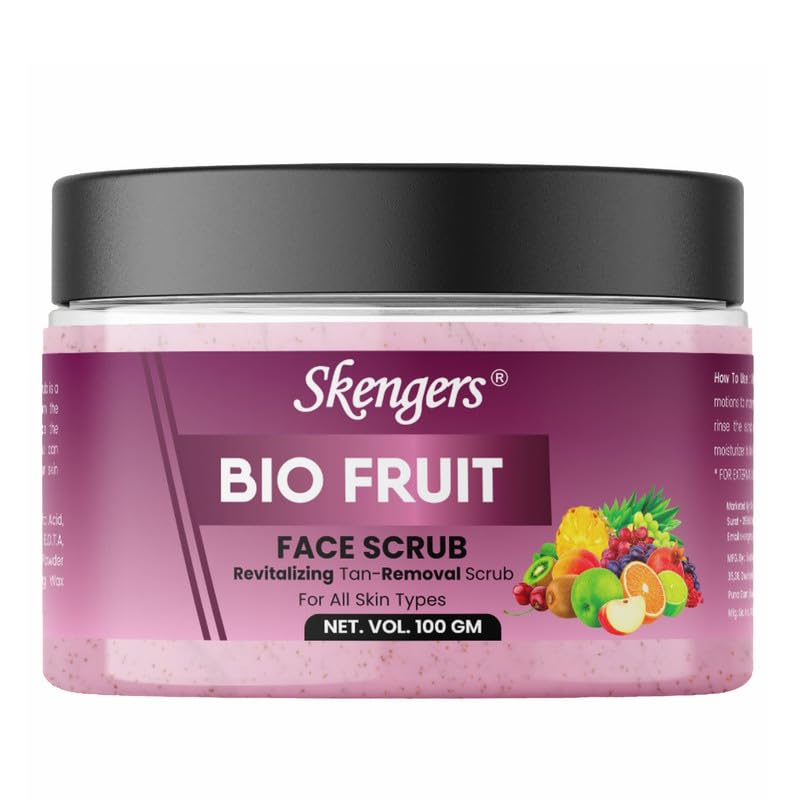 Image of Biofruit Natural Skin Care Scrub for Glowing Skin Removes Dirt Oil and Impurities Suitable for All Skin Types for Smooth Skin 100GM
