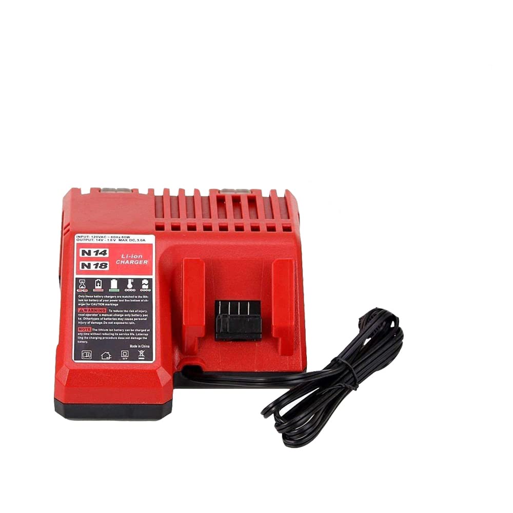 Power Tool - Cargador de batería de litio de 18 V de repuesto para Milwaukee M18