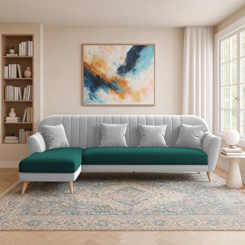 Image of Atticus LHS 6 Seater L Shape Sofa Set for Living Room (Pine Grey Fabric) Premium Fabric Sofa Set