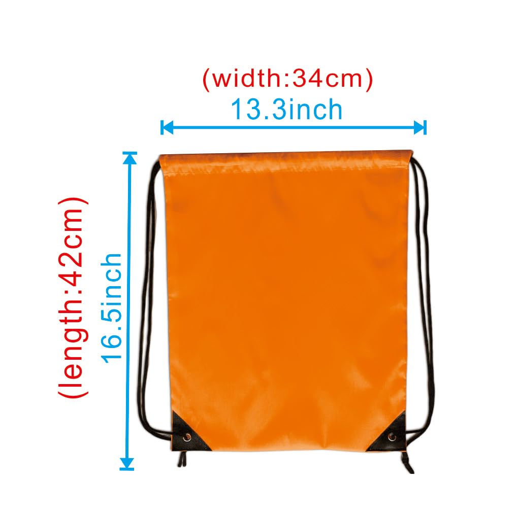 JohahaTim Drawstring Backpack Bulk 24Pcs Draw String Backpack Bags DIY Gym Sports Traveling Yoga Cinch Bag Sackpack Drawstring (orange)