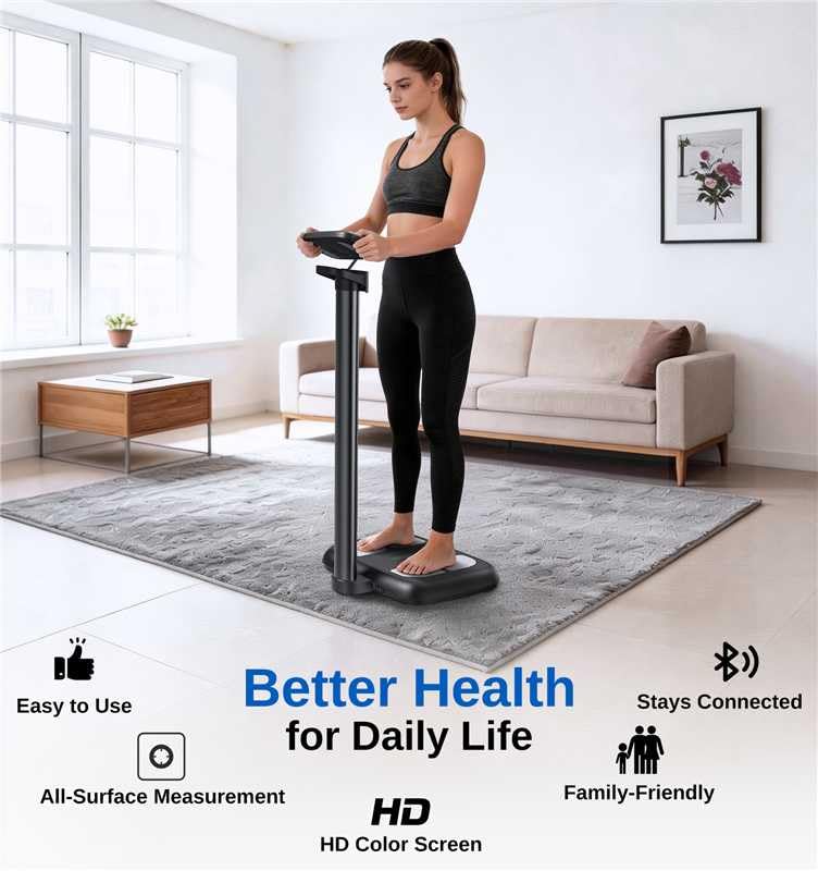 Image of GE Smart Scale Body Weight BMI Fat, Segmental Data Dual-Frequency Bend-Free