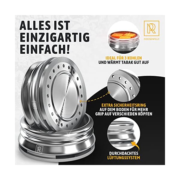 M. ROSENFELD Smokebox Shisha Kopf - Heat Management Shisha Sieb Aufsatz Mit Doppelring-boden, Windschutz, Spart Shisha… – Bild 3