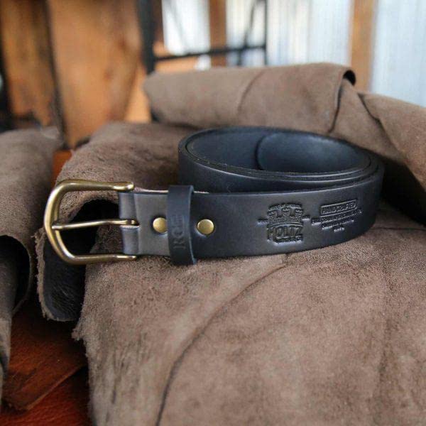 Holtz Leather, Personalized Fine Leather Men's Casual Belt – Square Nickel or Brass Buckle3