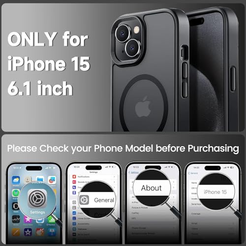 Tigowos IPHONE 15 Case Fits Magsafe 10Ft Drop Resistant Matte Skin Feeling Back Cover Shockproof Slim Fit thumb #1