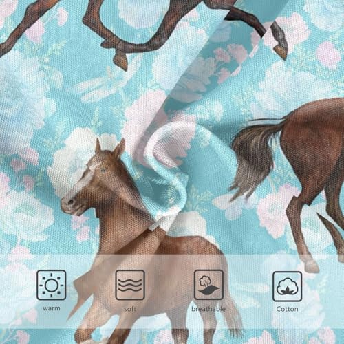 Wusikd Running Horse Girls' Underwear Cotton Flowers Girls Briefs Soft Toddler Underwear 3T3