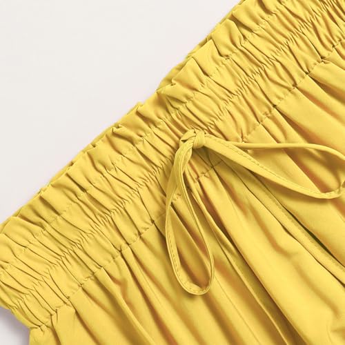 Skirts for Women Bohemian Maxi Skirt Flowy High Waist A-Line Pleated Detail Summer Beach Casual Dress3