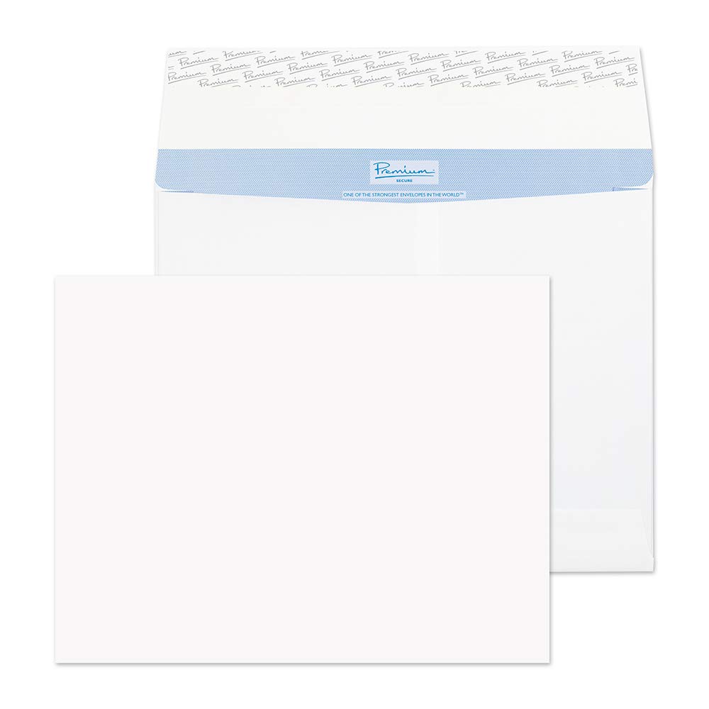 Blake Secure - Strong and Tear-Resistant Gusset Envelopes (229 x 324mm) - Pack of 100 - Premium 125GSM - Peel and Seal White Envelopes - Water Impermeable/Burst Resistant - Business Supplies (TR7700)