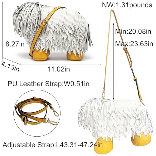 Women PU Leather Unique Novelty Crossbody Shoulder Bag Handbag Cute Dog Shaped Purse3