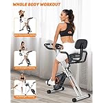 3-in-1 Heimtrainer Fahrrad Klappbar, Faltbares Heimtrainer 150kg Belastbar, Platzsparendes Heimtrainer mit Integriertes Widerstandsband, 8 Magnetische Widerstandsstufen – Bild 2
