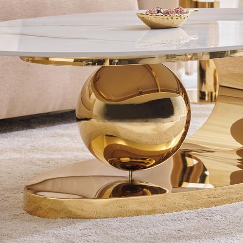Image of Home Centre | Stockholm | Ceramic Top | Center Table | Coffee Table | White | 1 Year Warranty