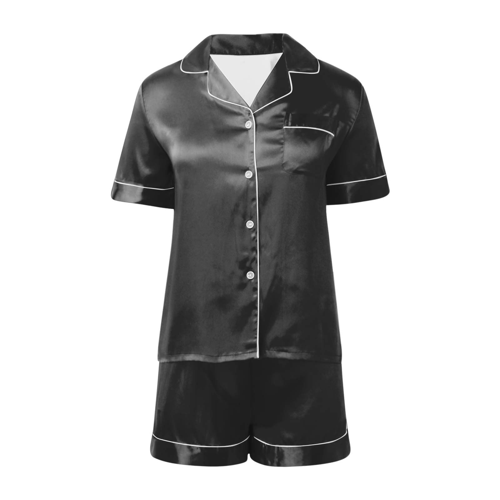 Generisch Combinaison short décontractée pour femme avec bouton de poche et design imprimé pour la détente et le confort au quotidien