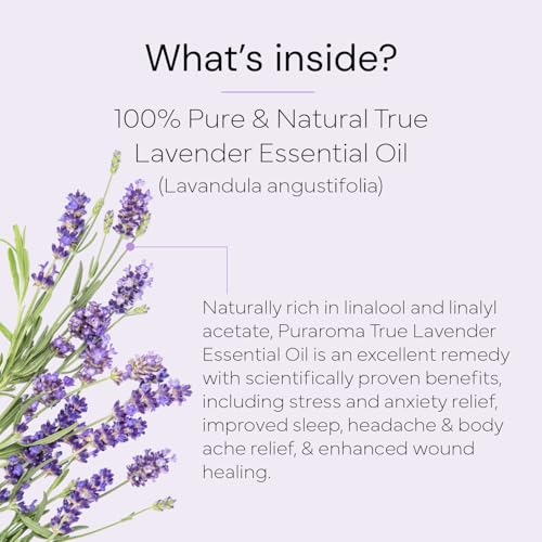 Image of True Lavender Essential Oil 10ml | Pure & Therapeutic Grade | Soothes Muscle Spasms & Pain Relief | Supports Relaxation & Better Sleep | Aids Scar Reduction | Ideal for Diffuser & DIY Blends | Natural Skin & Hair Care | Suitable for Children